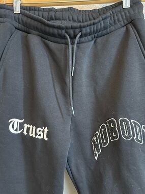 Black 'Trust Nobody' Graphic Sweatpants